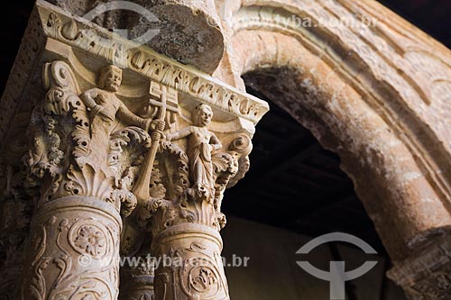  Detail of cloister column - Duomo di Monreale (Cathedral of Monreale)  - Monreale city - Palermo province - Italy