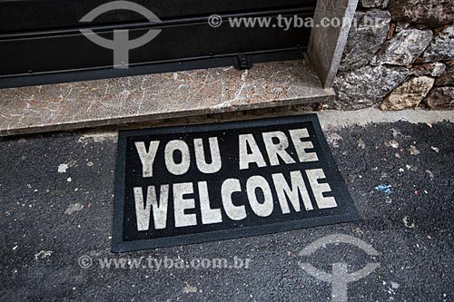  Doormat that says: You are welcome  - Taormina city - Messina province - Italy
