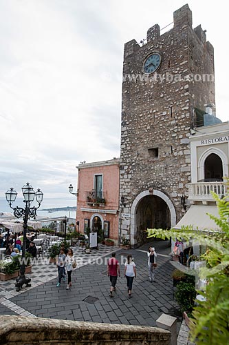  Portico - Torre dell Orologio (Clock Tower) - Piazza 9 Aprile (April 9 Square) - where it follows the Corso Umberto  - Taormina city - Messina province - Italy