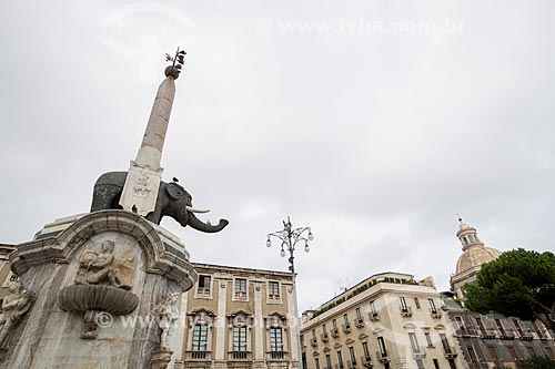  Detail of the Fontana DellElefante (Elephant Fountain) - 1737  - Catania city - Catania province - Italy