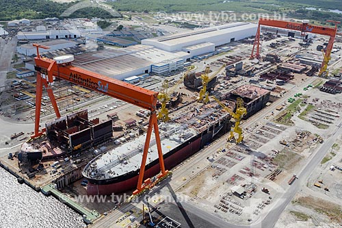  Aerial photo of the Atlantico Sul Shipyard - Port of Suape Complex  - Ipojuca city - Pernambuco state (PE) - Brazil