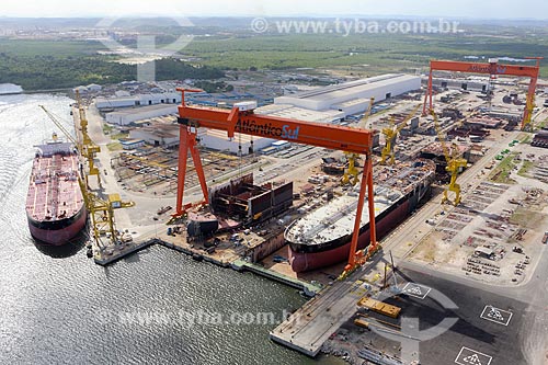  Aerial photo of the Atlantico Sul Shipyard - Port of Suape Complex  - Ipojuca city - Pernambuco state (PE) - Brazil