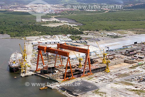  Aerial photo of the Atlantico Sul Shipyard - Port of Suape Complex  - Ipojuca city - Pernambuco state (PE) - Brazil