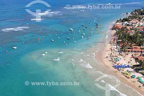  Aerial photo of rafts - Porto de Galinhas Beach  - Ipojuca city - Pernambuco state (PE) - Brazil