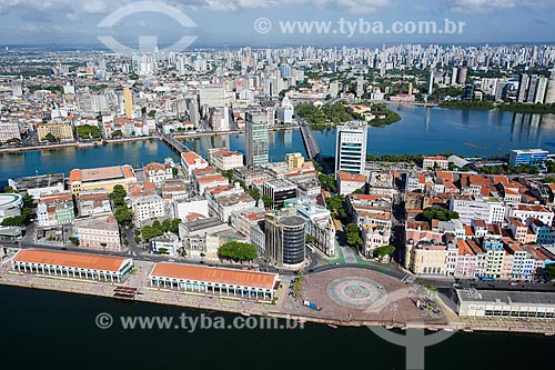  Aerial photo of the Rio Branco Square - also know as Ground Zero - with the Capibaribe River in the background  - Recife city - Pernambuco state (PE) - Brazil