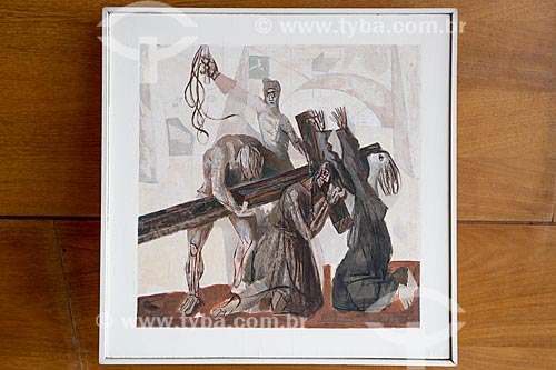  7th Stations of the Cross: Jesus falls the second time - by Candido Portinari - Sao Francisco de Assis Church (1943) - also known as Pampulha Church  - Belo Horizonte city - Minas Gerais state (MG) - Brazil