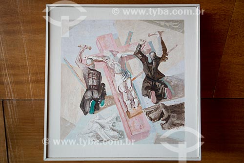  11th Stations of the Cross: Jesus is nailed to the cross - by Candido Portinari - Sao Francisco de Assis Church (1943) - also known as Pampulha Church  - Belo Horizonte city - Minas Gerais state (MG) - Brazil
