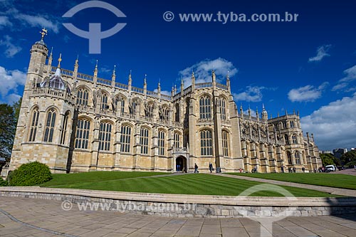  Facade of the St Georges Chapel - near to Windsor Castle  - Windsor city - Berkshire ceremonial counties - England