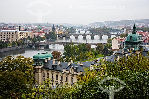  View of the Vltava River with the Prague in the background  - Prague - Central Bohemian Region - Czech Republic