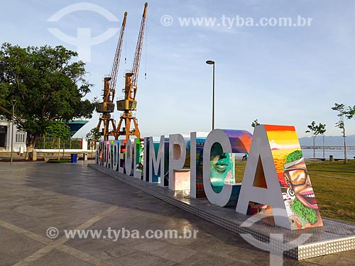  Placard that says #CidadeOlimpica - Maua Square  - Rio de Janeiro city - Rio de Janeiro state (RJ) - Brazil