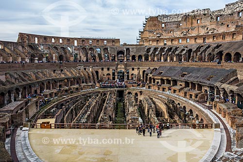  Tourists inside of the Coliseum - also known as the Flavian Amphitheatre  - Rome - Rome province - Italy