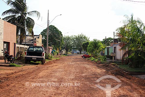  Construction site during the sanitation building and street paving  - Cujubim city - Rondonia state (RO) - Brazil
