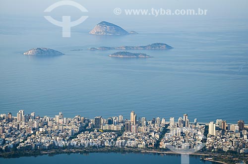  View of the Ipanema neighborhood from Christ the Redeemer with the Natural Monument of Cagarras Island in the background  - Rio de Janeiro city - Rio de Janeiro state (RJ) - Brazil