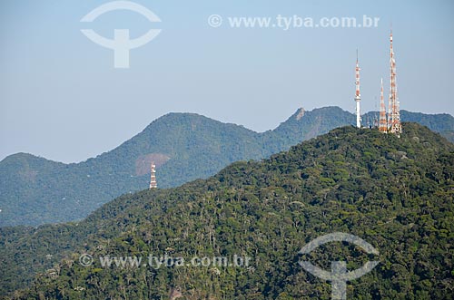  Detail of the telecommunication towers - Sumare Mountain  - Rio de Janeiro city - Rio de Janeiro state (RJ) - Brazil