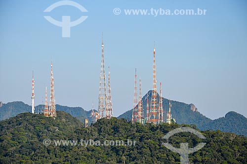  Detail of the telecommunication towers - Sumare Mountain  - Rio de Janeiro city - Rio de Janeiro state (RJ) - Brazil