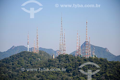  Detail of the telecommunication towers - Sumare Mountain  - Rio de Janeiro city - Rio de Janeiro state (RJ) - Brazil