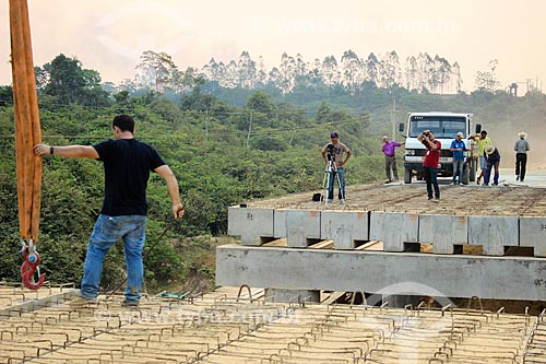  Construction site of the bridge over Machadinho River  - Machadinho dOeste city - Rondonia state (RO) - Brazil