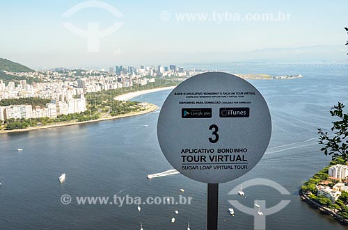  Information plaque about the Cable Car Virtual Tour application - Urca Mountain  - Rio de Janeiro city - Rio de Janeiro state (RJ) - Brazil