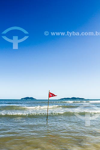  Dangerous conditions sign at Acores Beach  - Florianopolis city - Santa Catarina state (SC) - Brazil