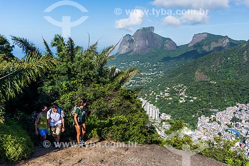  Trail to Morro Dois Irmaos (Two Brothers Mountain) with the Rock of Gavea in the background  - Rio de Janeiro city - Rio de Janeiro state (RJ) - Brazil