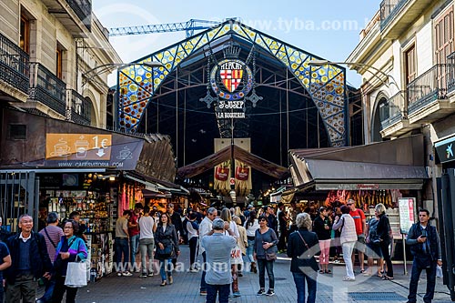  Entrance of the Mercat de Sant Josep (San Jose Marketplace) - 1840 - also known as La Boqueria  - Barcelona city - Barcelona province - Spain