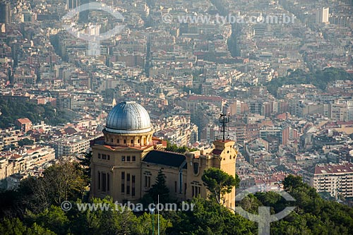 View of the Observatori Fabra (Fabra Observatory) with the Barcelona city in the background  - Barcelona city - Barcelona province - Spain