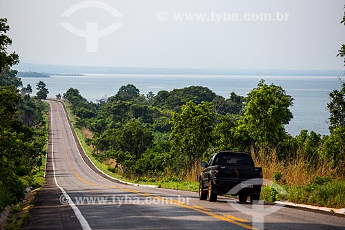  Snippet of TO-010 highway between Palmas and Lajeado cities with the lake of the Luiz Eduardo Magalhaes Hydrelectric Plant (2002) - also known as Lajeado Hydroelectric Plant  - Palmas city - Tocantins state (TO) - Brazil