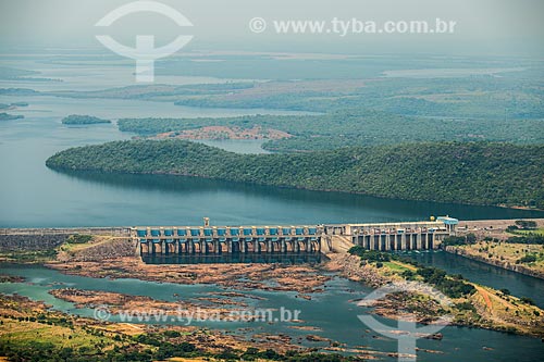  Aerial photo of the Luiz Eduardo Magalhaes Hydrelectric Plant (2002) - also known as Lajeado Hydroelectric Plant  - Lajeado city - Tocantins state (TO) - Brazil