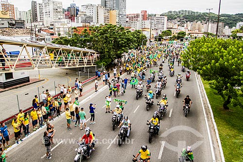  Motorcycle motorcade during the manifestation by the impeachment of President Dilma Rousseff on March 13  - Florianopolis city - Santa Catarina state (SC) - Brazil