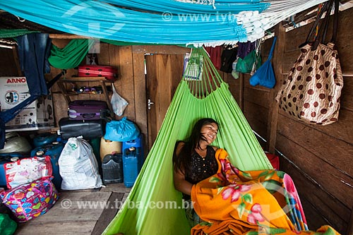  Inside of house - riparian community on the banks of the Negro River  - Barcelos city - Amazonas state (AM) - Brazil