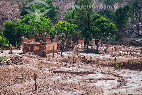  Ruins of house of Bento Rodrigues district after the dam rupture of the Samarco company mining rejects in Mariana city (MG)  - Mariana city - Minas Gerais state (MG) - Brazil