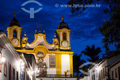  View of the Camara Street (Municipal Chamber Street) with the Matriz Church of Santo Antonio (1710)  - Tiradentes city - Minas Gerais state (MG) - Brazil