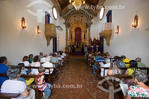 Inside of Nossa Senhora das Merces Church (XVIII century) during catholic mass  - Tiradentes city - Minas Gerais state (MG) - Brazil