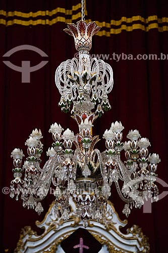  Crystal chandelier Baccarat inside of the Sao Francisco de Assis Church (1774) - same model as the Louvre Museum and donated by Dom Joao VI  - Sao Joao del Rei city - Minas Gerais state (MG) - Brazil