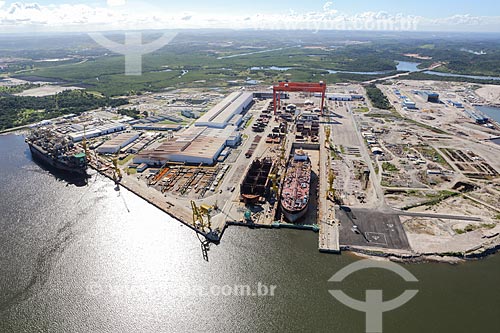  Aerial photo of the Atlantico Sul Shipyard - Port of Suape Complex  - Ipojuca city - Pernambuco state (PE) - Brazil