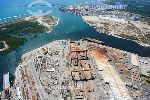  Aerial photo of the Atlantico Sul Shipyard - Port of Suape Complex  - Ipojuca city - Pernambuco state (PE) - Brazil