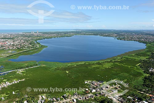  Aerial photo of the Olho Dagua Lagoon - also known as Nautico Lagoon  - Jaboatao dos Guararapes city - Pernambuco state (PE) - Brazil