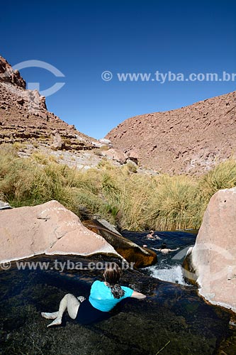  Tourist - well of the Puritama Hot Springs  - San Pedro de Atacama city - El Loa Province - Chile