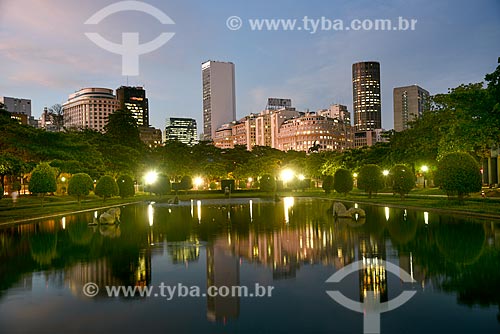  Sunset - Paris Square (1926) with buildings of City center neighborhood in the background  - Rio de Janeiro city - Rio de Janeiro state (RJ) - Brazil