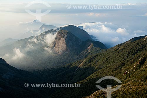  View of hills from Pedra do Sino (Bell Stone) - during trail between Teresopolis and Petropolis cities - Serra dos Orgaos National Park  - Teresopolis city - Rio de Janeiro state (RJ) - Brazil