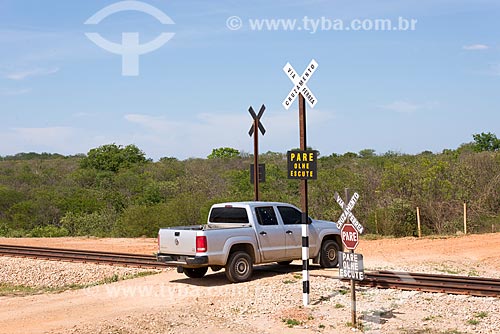  Railroad crossing - Transnordestina Railroad  - Salgueiro city - Pernambuco state (PE) - Brazil