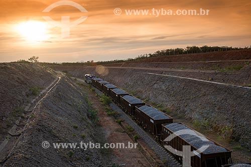  Train loaded with crushed stone in the work of Transnordestina Railroad  - Salgueiro city - Pernambuco state (PE) - Brazil