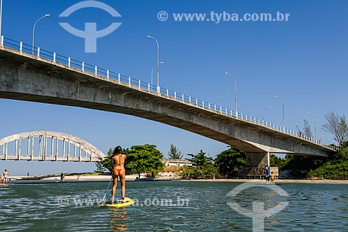  Practitioner of stand up paddle - Restinga Marambaia - the area protected by the Navy of Brazil  - Rio de Janeiro city - Rio de Janeiro state (RJ) - Brazil