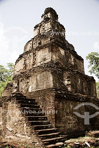  Facade of the Buddhist temple Satmahal Prasada  - Polonnaruwa district - North Central Province - Sri Lanka