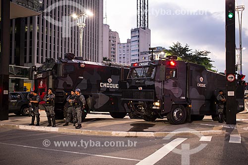  Riot Police during manifestation in favor of President Dilma Rousseff  - Sao Paulo city - Sao Paulo state (SP) - Brazil