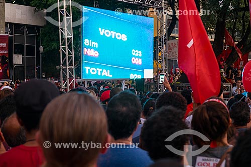 Manifestation in favor of President Dilma Rousseff during the voting on the admissibility of impeachment in the Chamber of Deputies  - Sao Paulo city - Sao Paulo state (SP) - Brazil