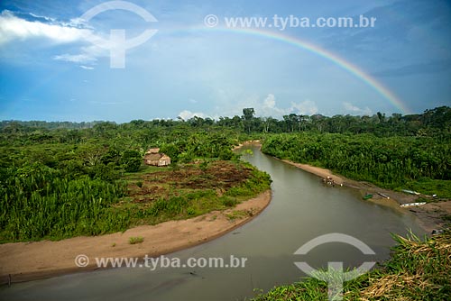  Rainbow on the banks of the Gregorio River  - Acre state (AC) - Brazil