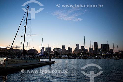  Berthed boats - Marina da Gloria (Marina of Gloria) during evening  - Rio de Janeiro city - Rio de Janeiro state (RJ) - Brazil