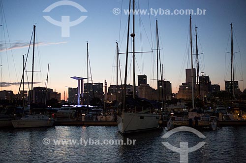  Berthed boats - Marina da Gloria (Marina of Gloria) during evening  - Rio de Janeiro city - Rio de Janeiro state (RJ) - Brazil