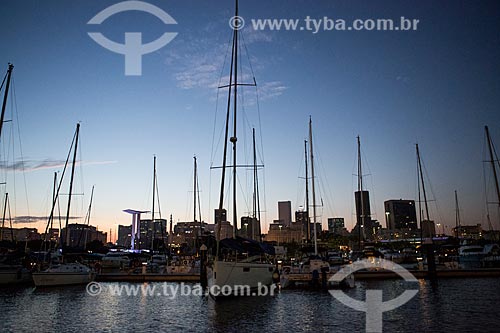  Berthed boats - Marina da Gloria (Marina of Gloria) during evening  - Rio de Janeiro city - Rio de Janeiro state (RJ) - Brazil